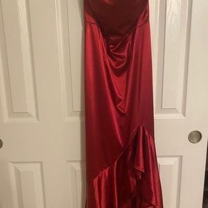 Never used red satin midi dress!